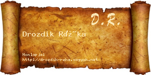 Drozdik Réka névjegykártya
